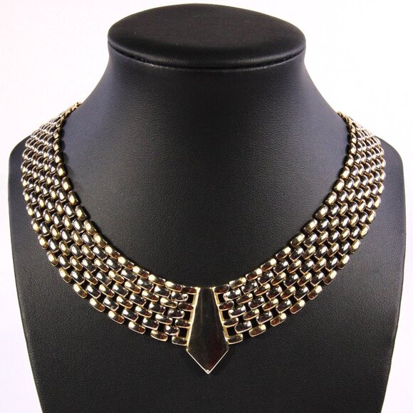 Vintage Egyptian Revival Cleopatra Necklace Gold Tone - Picture 4 of 6